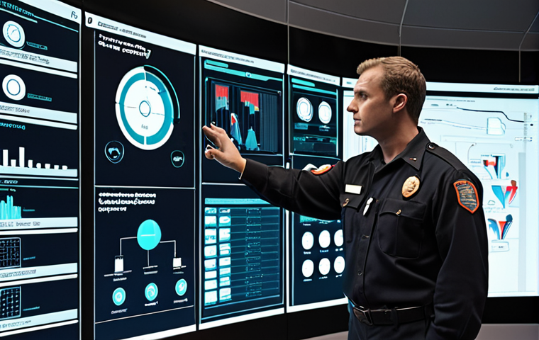 The Fire Prevention Officer - Proactive Design & Digital Oversight**
    "A highly professional fire prevention officer, meticulously reviewing complex digital blueprints and real-time data on large, futuristic screens in a modern control center. The image emphasizes a detailed, proactive approach to fire safety, with elements of IoT sensors, building schematics, and analytical dashboards. The officer, male or female, is focused and strategic, surrounded by the subtle glow of advanced technology. The setting is clean, organized, and high-tech, conveying foresight and precision. Realistic photo, detailed, cinematic lighting, wide shot."

2.  **Prompt for
