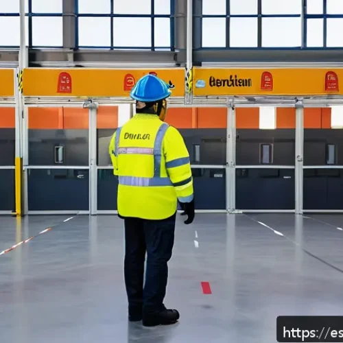 소방안전관리사 자격증 취득 후 스펙 강화법 - A professional fire safety manager conducting a workplace fire drill in a modern industrial facility...